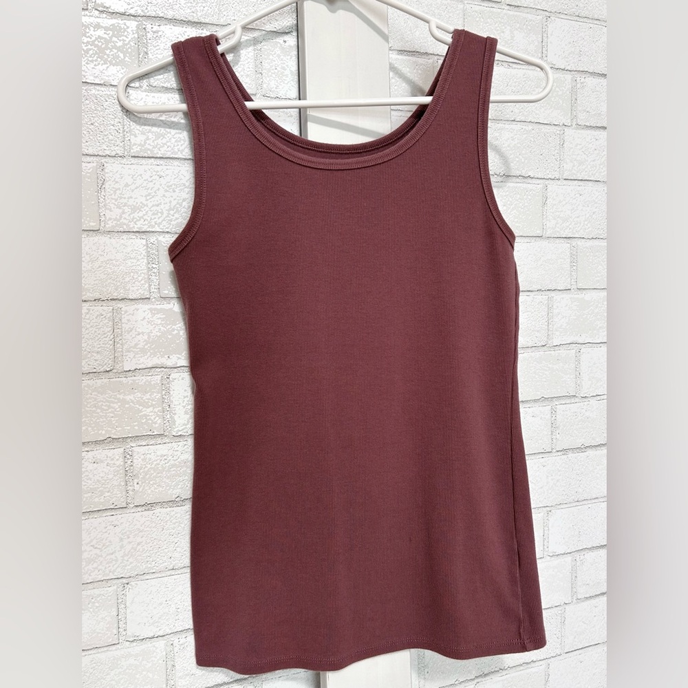 DULUTH Trading heavyweight ribbed cotton stretch no tank tank mauve small